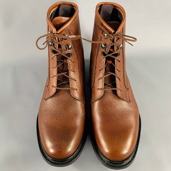 CHURCH\'S Size 7.5 -Wick Fur- Brown Pebble Grain Leather Boots